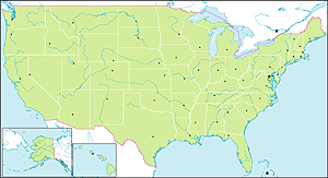 アメリカ合衆国地図(州境あり/州都あり)の画像