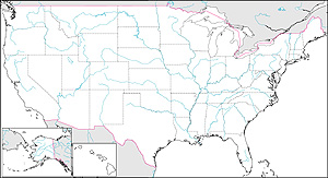 アメリカ合衆国白地図(州境あり/州都なし)の画像