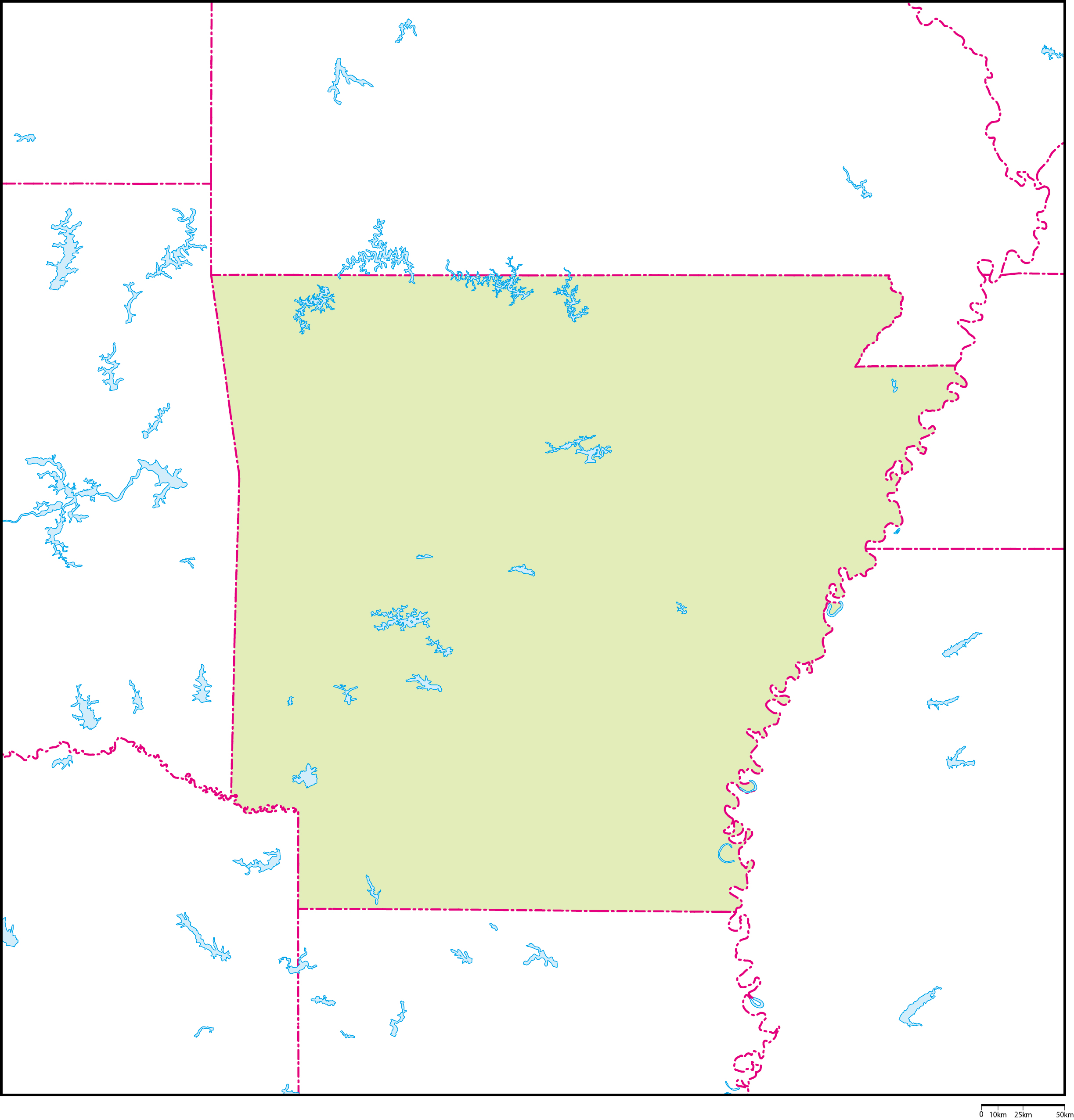 アーカンソー州地図フリーデータの画像
