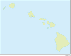 ハワイ州地図州都あり(日本語)
