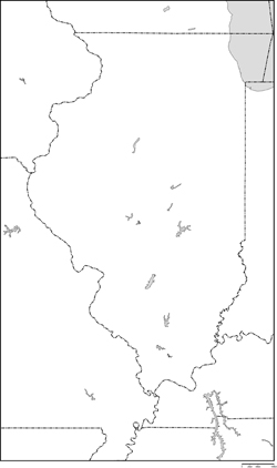 イリノイ州白地図