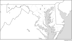 メリーランド州郡分け白地図