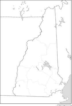 ニューハンプシャー州郡分け白地図