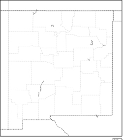 ニューメキシコ州郡分け白地図