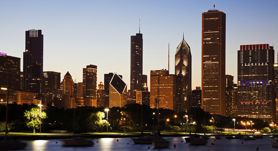 シカゴの夜景の画像