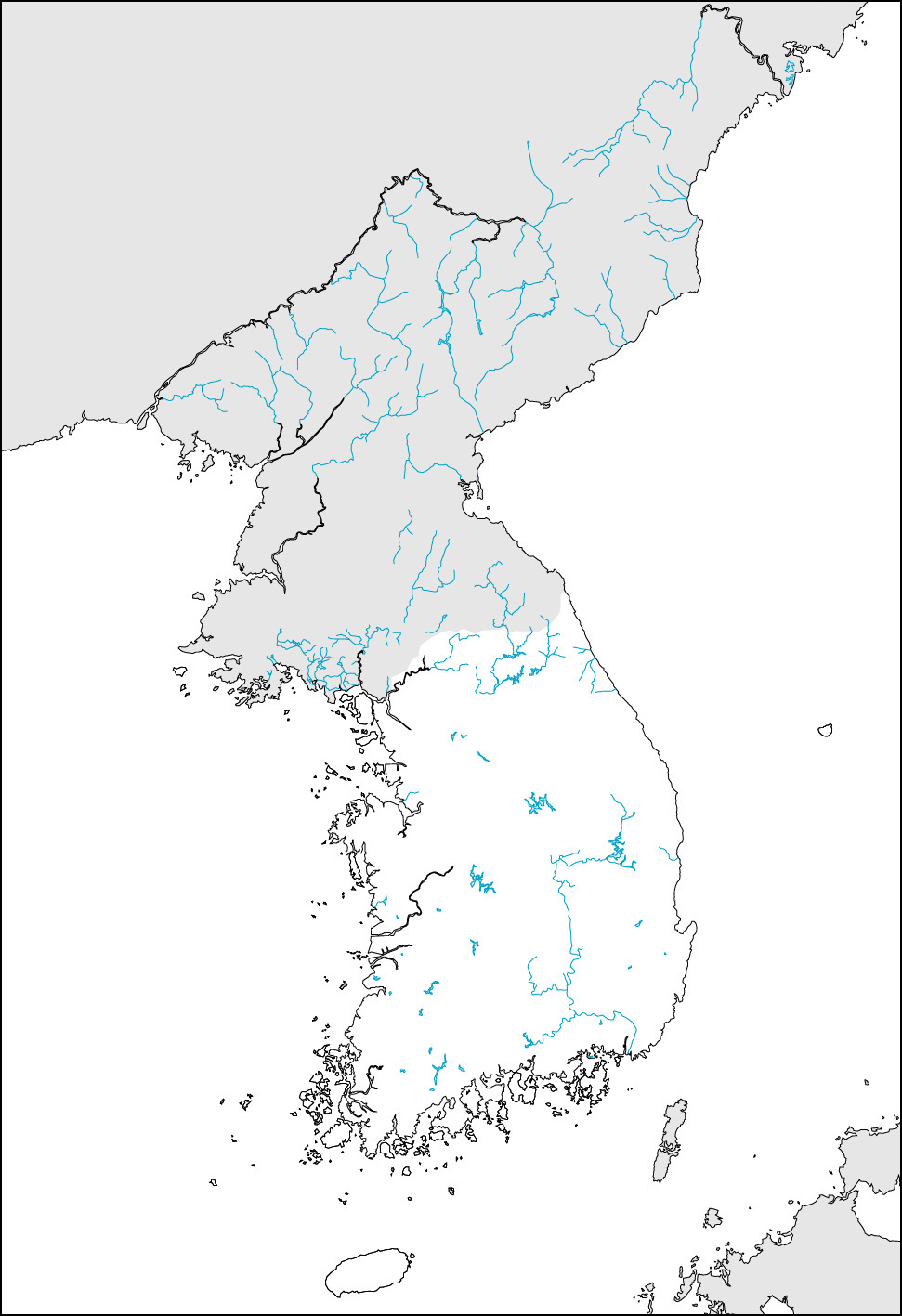 韓国白地図の画像