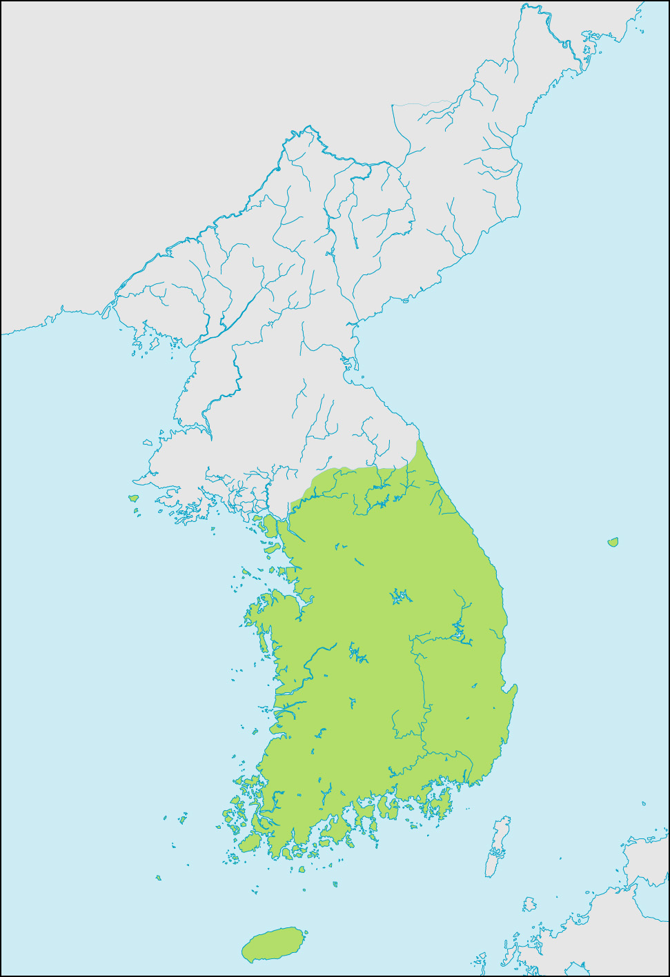 韓国地図の画像