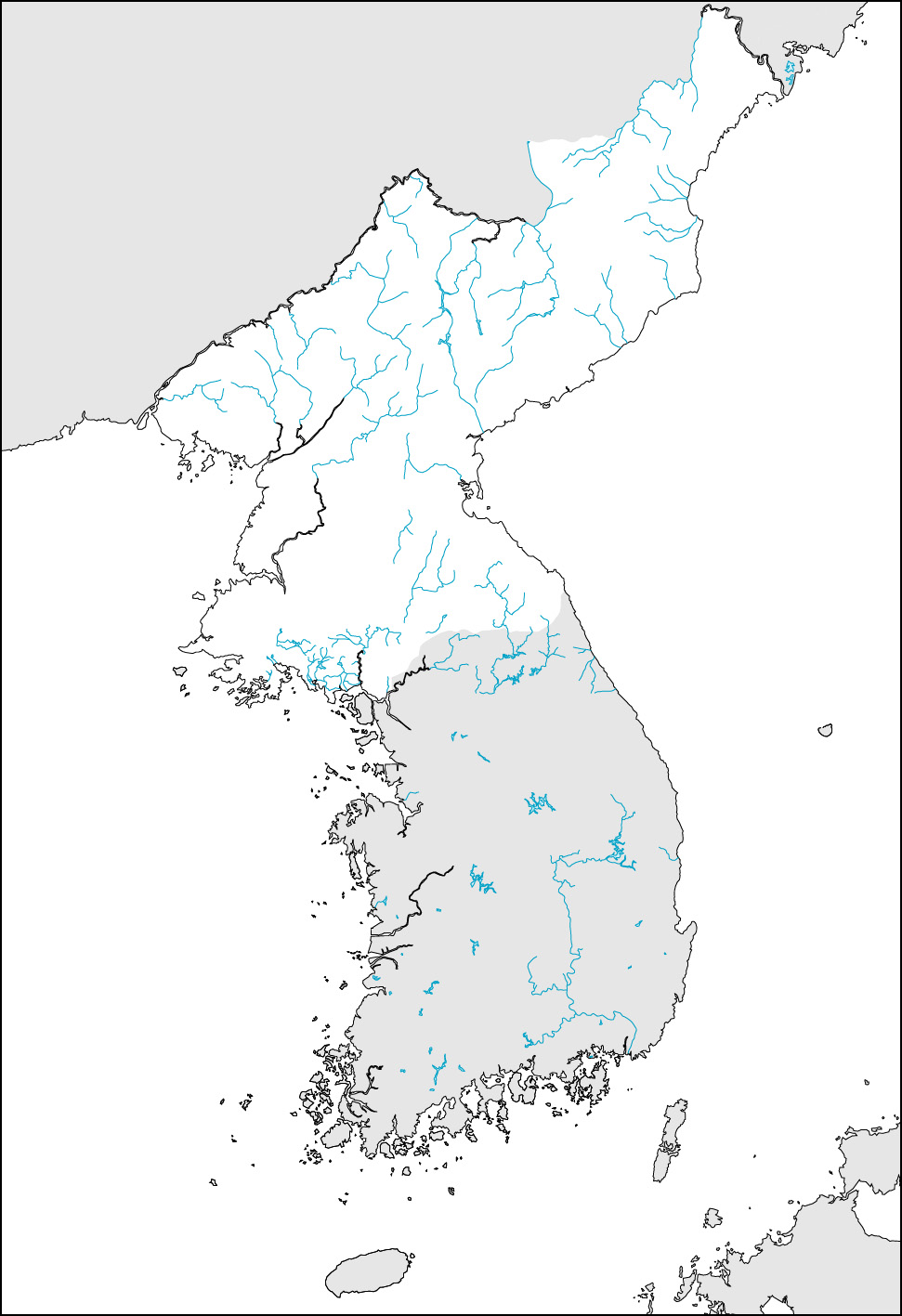 北朝鮮白地図の画像