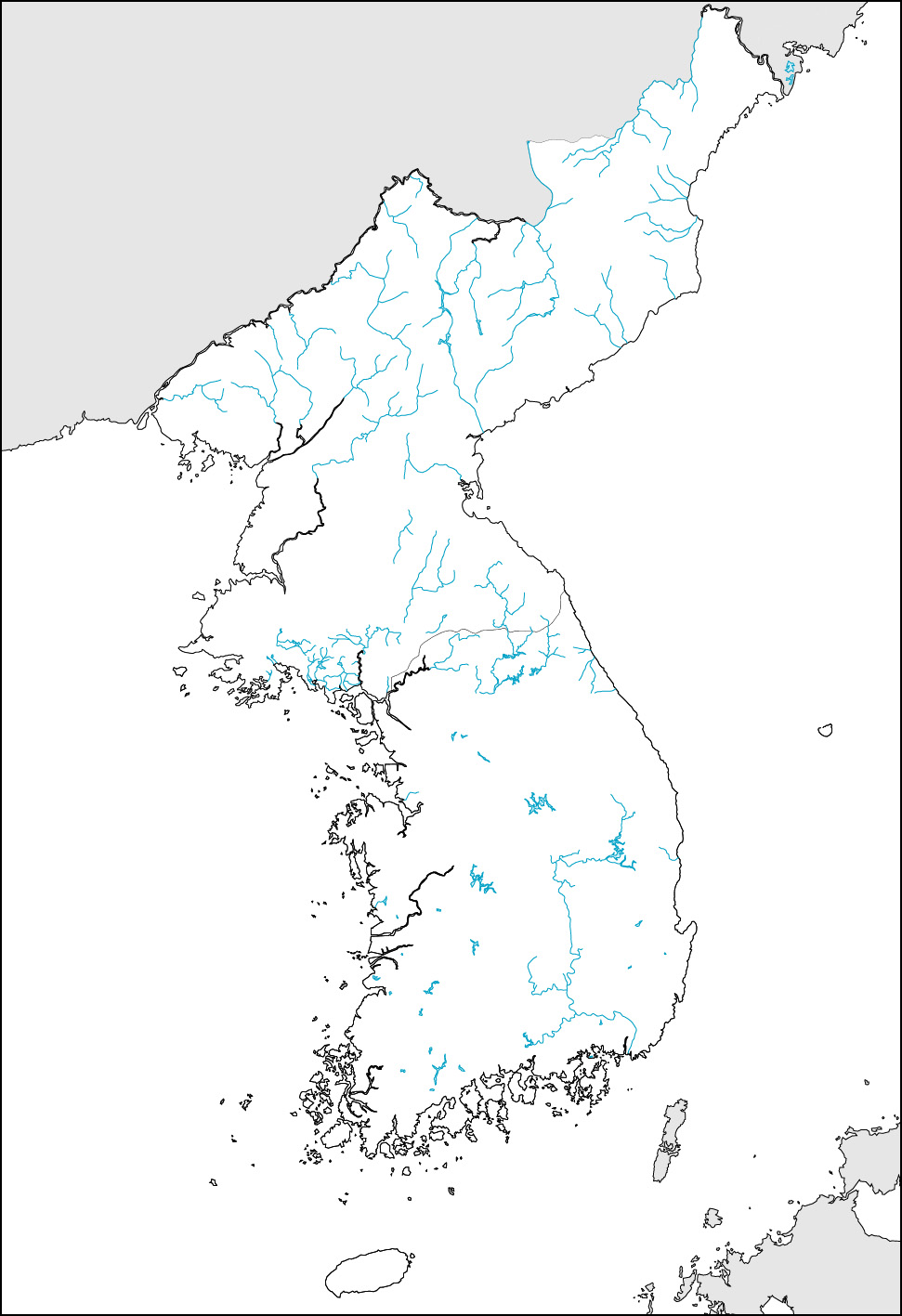 朝鮮半島白地図の画像