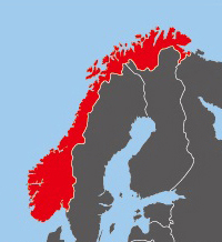 ノルウェーの位置