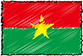 Flag of Burkina Faso handwritten image
