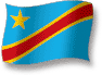 Flag of Democratic Republic of Congo flickering gradation shadow image