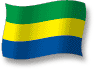 Flag of Gabon flickering gradation shadow image