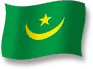 Flag of Mauritania flickering gradation shadow image