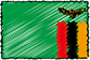 Flag of Zambia handwritten image