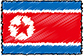 Flag of North Korea handwritten image