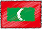 Flag of Maldives handwritten image
