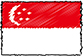 Flag of Singapire handwritten image