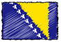 Flag of Bosnia and Herzegowina handwritten image
