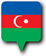 Flag of Azerbaijan image [Round pin]