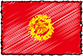 Flag of Kyrgyz Republic handwritten image