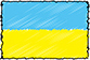 Flag of Ukraine handwritten image