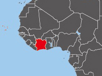 Location of Cote d'Ivoire
