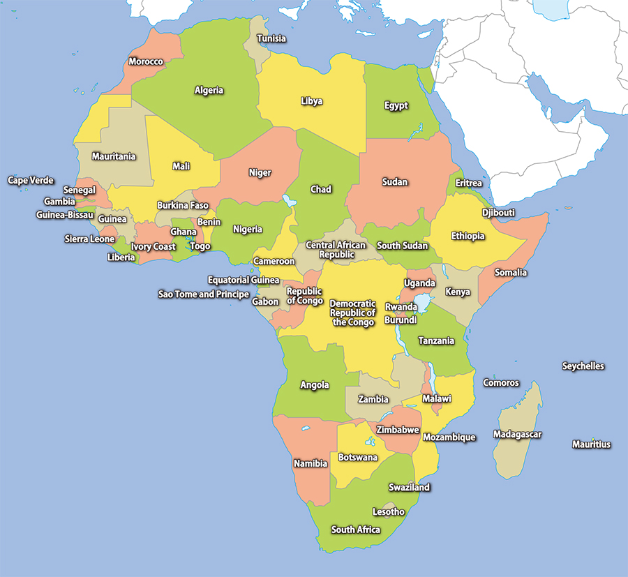 アフリカ地域の地図