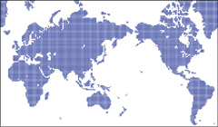 ミラー図法ドット地図(小ドット)の小さい画像