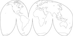 グード図法白地図(陸地単純化角丸)の小さい画像