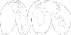 グード図法白地図(さらに陸地単純化)の小さい画像
