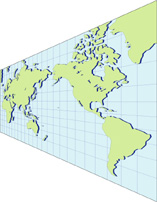 ミラー図法地図(影付右斜め)の小さい画像