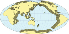 モルワイデ図法地図(立体化)の小さい画像