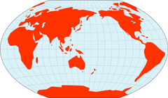 ヴィンケル図法地図(さらに陸地単純化角丸)の小さい画像