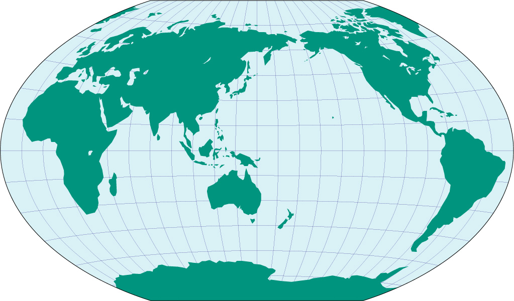 Winkel projection map (Land simplified) image