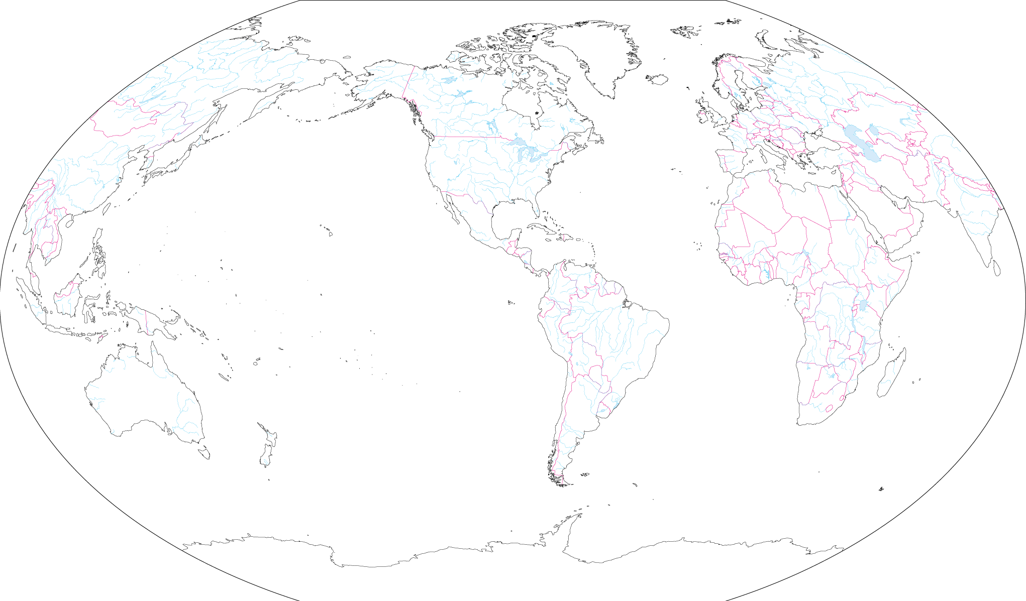 Winker projection - America center (With borders) image