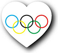 オリンピックの国旗ハートフリー画像1