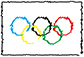 オリンピックの国旗手書き風フリー画像