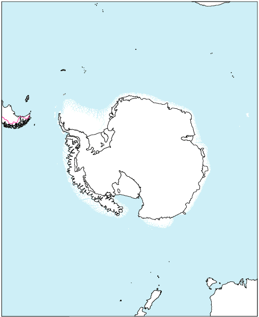 南極地域地図(国境線あり)のフリー画像