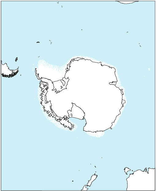 南極地域地図(国境線なし)のフリー画像