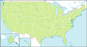 アメリカ合衆国地図(州境あり/州都あり)の画像