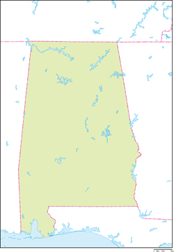 アラバマ州地図の小さい画像