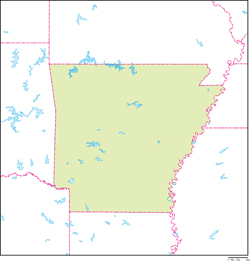 アーカンソー州地図の小さい画像