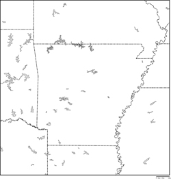 アーカンソー州白地図の小さい画像