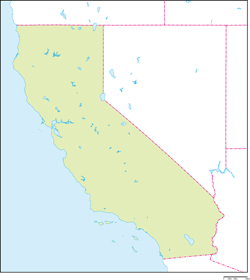 カリフォルニア州地図の小さい画像