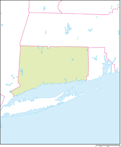 コネチカット州地図の小さい画像
