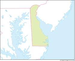 デラウェア州地図の小さい画像