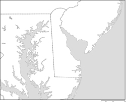 デラウェア州白地図の小さい画像