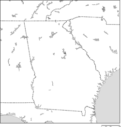 ジョージア州白地図の小さい画像