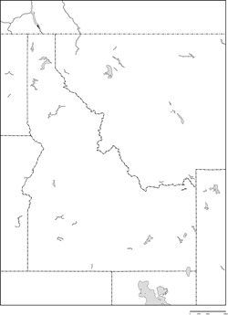 アイダホ州白地図の小さい画像